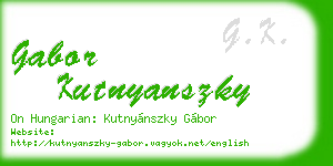 gabor kutnyanszky business card